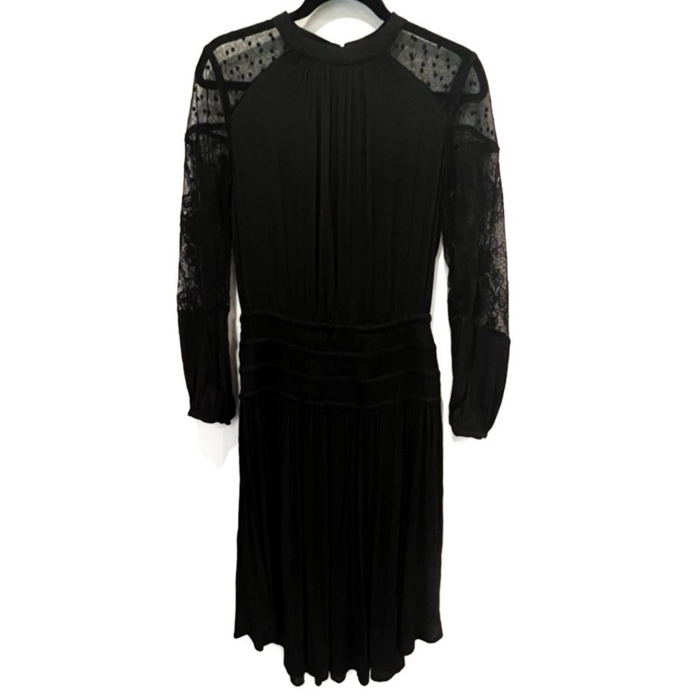 NWT Current Air x Anthropologie Black Mock Neck Lace Dark Academia Dress Medium